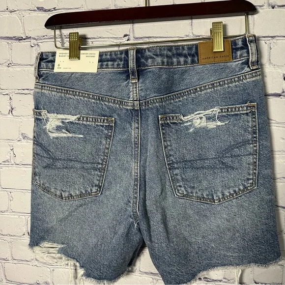 American Eagle NWT Blue Denim Shorts Size 6 - Picture 2 of 5